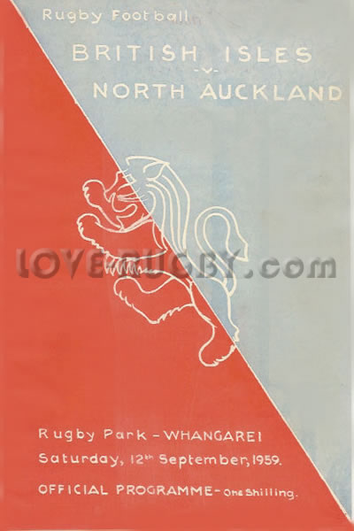 1959 North Auckland v British Isles  Rugby Programme